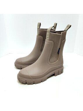 UYIRAIN Chelsea Ankle Rain Boots Waterproof TPE Rubber Booties US 7.5 EU38 NWOT